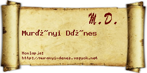 Murányi Dénes névjegykártya
