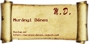 Murányi Dénes névjegykártya